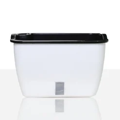 Dhalia small vaso autoinnaffiante per esterno e interno bianco lucido 32x22.5xh19.5 cm
