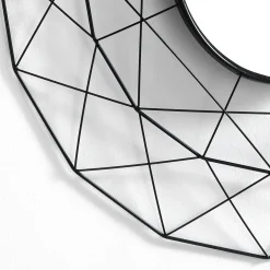 Diamond 70 specchiera da parete in metallo verniciato nero opaco d68x5 cm