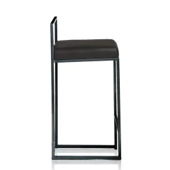 Dodo black home sgabello pelle sintetica nera struttura metallo nero opaco cm h77 l41 p41 p.39