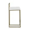 Dodo gold home sgabello pelle sintetica bianca struttura metallo colore oro opaco cm h77 l41 p41
