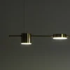 Domino led mind lampadario in alluminio colore ottone anticato opaco regolabile 160x10 h130 cm