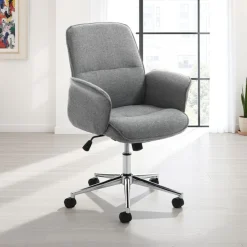Dony grey poltrona ufficio in tessuto grigio con ruote 62x62 h 92/100 cm