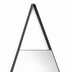 Drop evolution specchio da parete in acciaio verniciato antracite opaco 50x2.5 h90 cm
