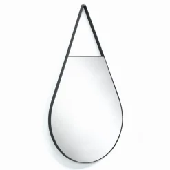 Drop evolution specchio da parete in acciaio verniciato antracite opaco 50x2.5 h90 cm