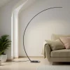 Drop lampada da terra led in alluminio nero opaco e acrilico bianco 130x32 h175 cm