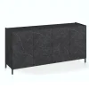 Eddy black marble madia grande finitura marmo nero opaco cm. h.84 l.174 p.40 made in italy