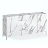 Eddy white marble madia grande finitura marmo bianco calacatta opaco cm. h.84 l.174 p.40 made in italy