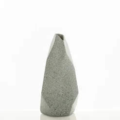 Ekko-b vaso in ceramica effetto pietra colore grigio finitura opaca 17x17x37 cm