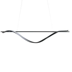 Elika lampadario led in alluminio nero opaco cavo regolabile 100x25 h16 cm