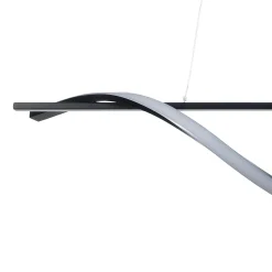 Elika lampadario led in alluminio nero opaco cavo regolabile 100x25 h16 cm