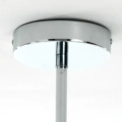 Elizabetha lampadario 6 luci in metallo cromato con paralume effetto organza argento e filo regolabile d50 h20 cm