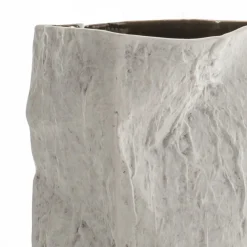 Erik-b vaso in ceramica effetto pietra colore grigio chiaro finitura opaca 16x16x30 cm