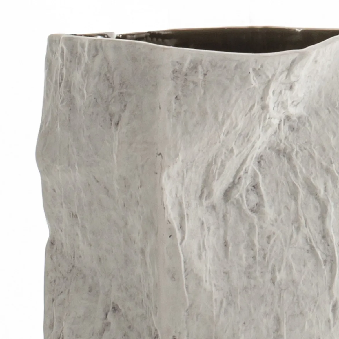 Erik-b vaso in ceramica effetto pietra colore grigio chiaro finitura opaca 16x16x30 cm