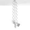 Extension white lampadario a pantografo in alluminio bianco opaco struttura estensibile e faro direzionale d12x22 cm
