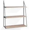 Fast big mensola da parete ripiani impiallacciato rovere 60x20xh75 cm