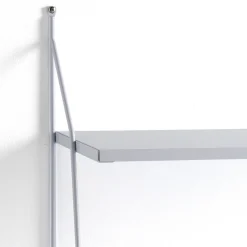 Fast big white mensola da parete 3 pannelli legno bianco opaco e filo acciaio bianco 60x20xh75 cm