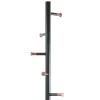 Feelo appendiabiti in metallo nero opaco e pomelli legno finitura noce h175xd36 cm