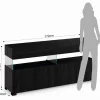 Float black wood madia 4 ante 2 cassetti finitura rovere nero e vetro 172x40xh81 cm