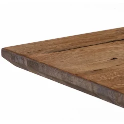 Float Tavolo Scrivania in Legno Massello finitura Rovere con gambe in Vetro Temprato, 180 x 90 x h 76 cm