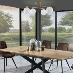 Galaxy gold lampadario metallo verniciato oro opaco metallizzato 60 x 60 h30