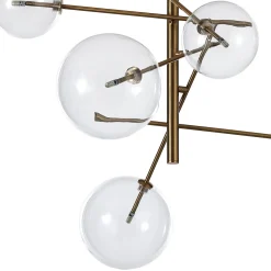 Galaxy lampadario in metallo verniciato ottone con sfere in vetro d80 h80 cm