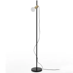 Galaxy piantana in metallo nero opaco e oro lucido d24 h153 cm