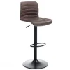 Garbo brown sgabello da bar in pelle sintetica marrone e acciaio nero cm h86/106 l40 p48
