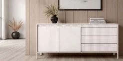 Gharbo beige madia 2 ante 3 cassetti colore beige opaco dogato cm h814 l1871 p395