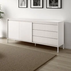 Gharbo beige madia 2 ante 3 cassetti colore beige opaco dogato cm h814 l1871 p395