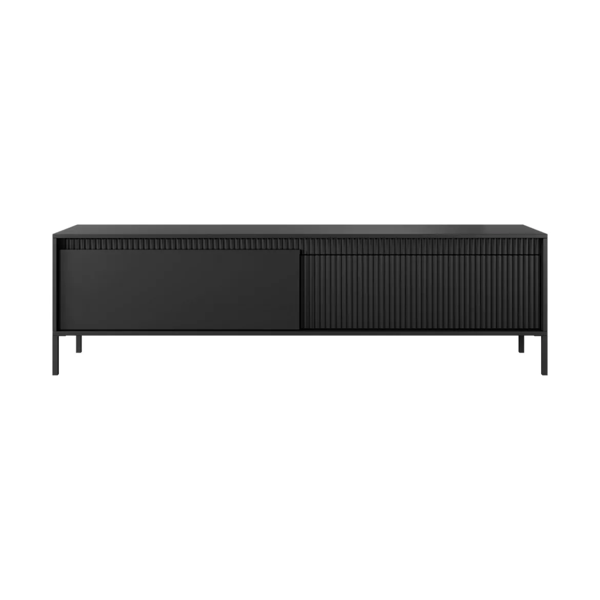 Gharbo black porta tv colore nero opaco dogato 2 ante ribalta cm h534 l1871 p395
