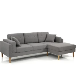 Giada divano angolare rivestito in tessuto grigio l230 p85/148 h85 cm