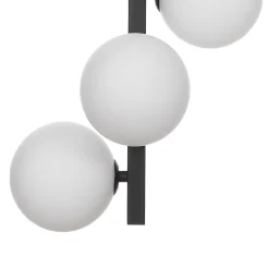 Grapes lampadario in acciaio nero opaco 7 sfere vetro bianco opaco 30x30xh75 cm