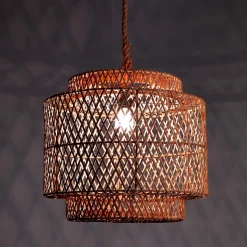 Great lampadario in rattan d55xh47 cm