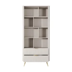 Gretha beige libreria colore beige opaco 2 cassetti h1938 l882 p38