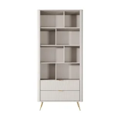 Gretha beige libreria colore beige opaco 2 cassetti h1938 l882 p38