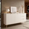 Gretha beige madia 2 ante 3 cassetti colore beige opaco h812 l1632 p38