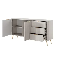 Gretha beige madia 2 ante 3 cassetti colore beige opaco h812 l1632 p38