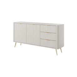 Gretha beige madia 2 ante 3 cassetti colore beige opaco h812 l1632 p38