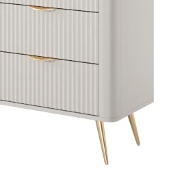 Gretha beige madia 2 ante 3 cassetti colore beige opaco h812 l1632 p38