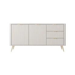 Gretha beige madia 2 ante 3 cassetti colore beige opaco h812 l1632 p38
