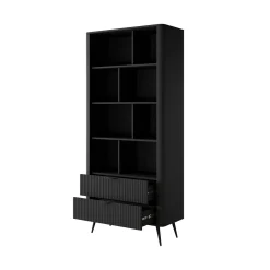 Gretha black libreria colore nero opaco 2 cassetti h1938 l882 p38