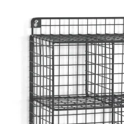 Grid organizer da parete 5 scomparti in acciaio nero opaco 30x15xh40 cm