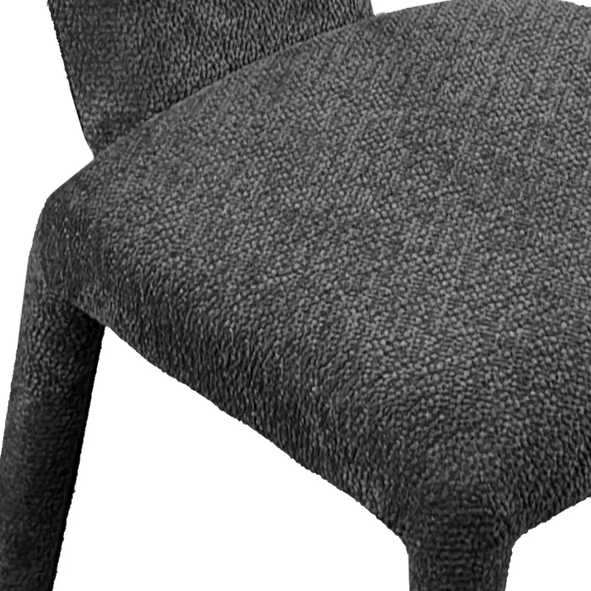 Herd Antracite poltrona Imbottita tessuto antracite effetto melange completamente rivestita h80 l67 p75