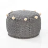 Hip pouf rotondo colore grigio cotone 100% made in india d50 h30 cm