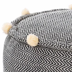 Hip pouf rotondo colore grigio cotone 100% made in india d50 h30 cm