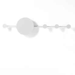 Hub led / appendiabiti nas applique in acciaio di bianco opaco 97x25 cm