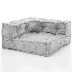 Ikat grey elemento angolare outdoor tessuto waterproof cm. l.75 p.75 h.40 colore girgio