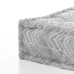 Ikat grey pouf quadrato outdoor tessuto waterproof cm. l.75 p.75 h.20