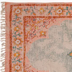 India tappeto large in cotone 100% con nappe 260x150 cm