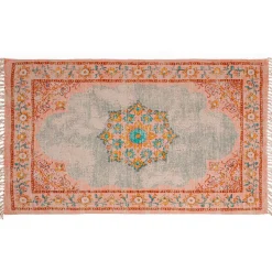 India tappeto large in cotone 100% con nappe 260x150 cm